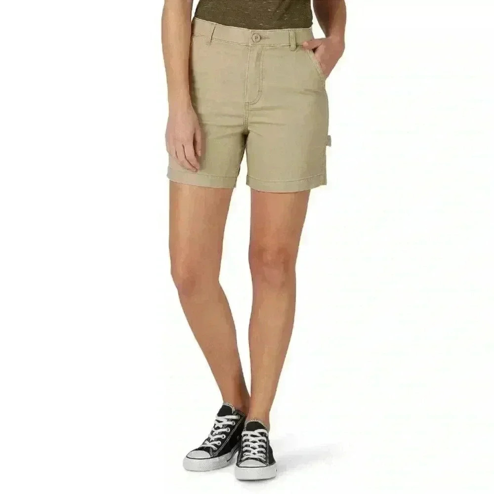 NWT Lee Women's Lee®‎ Ultra Lux Carpenter Shorts Tan Women’s size 8 medium